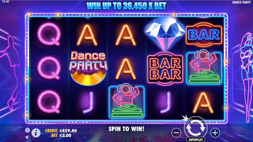Screenshot of the Dance Party slot by Pragmatic Play