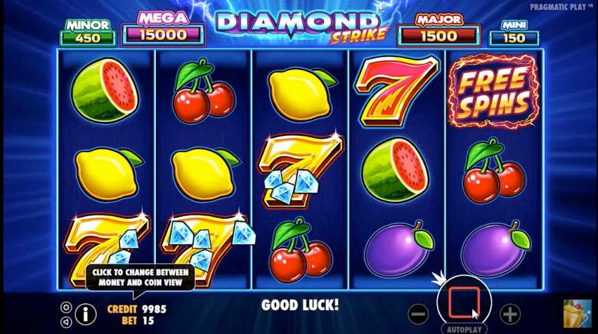 Screenshot of the Diamond Strike slot by Pragmatic Play