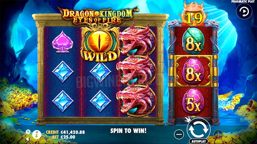 Screenshot of the Dragon Kingdom: Eyes of Fire slot by Pragmatic Play