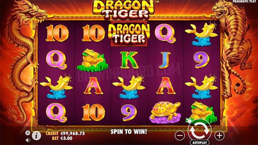 Screenshot of the Dragon Tiger slot by Pragmatic Play