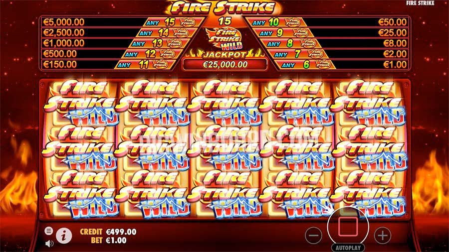 Screenshot of the Fire Strike slot by Pragmatic Play