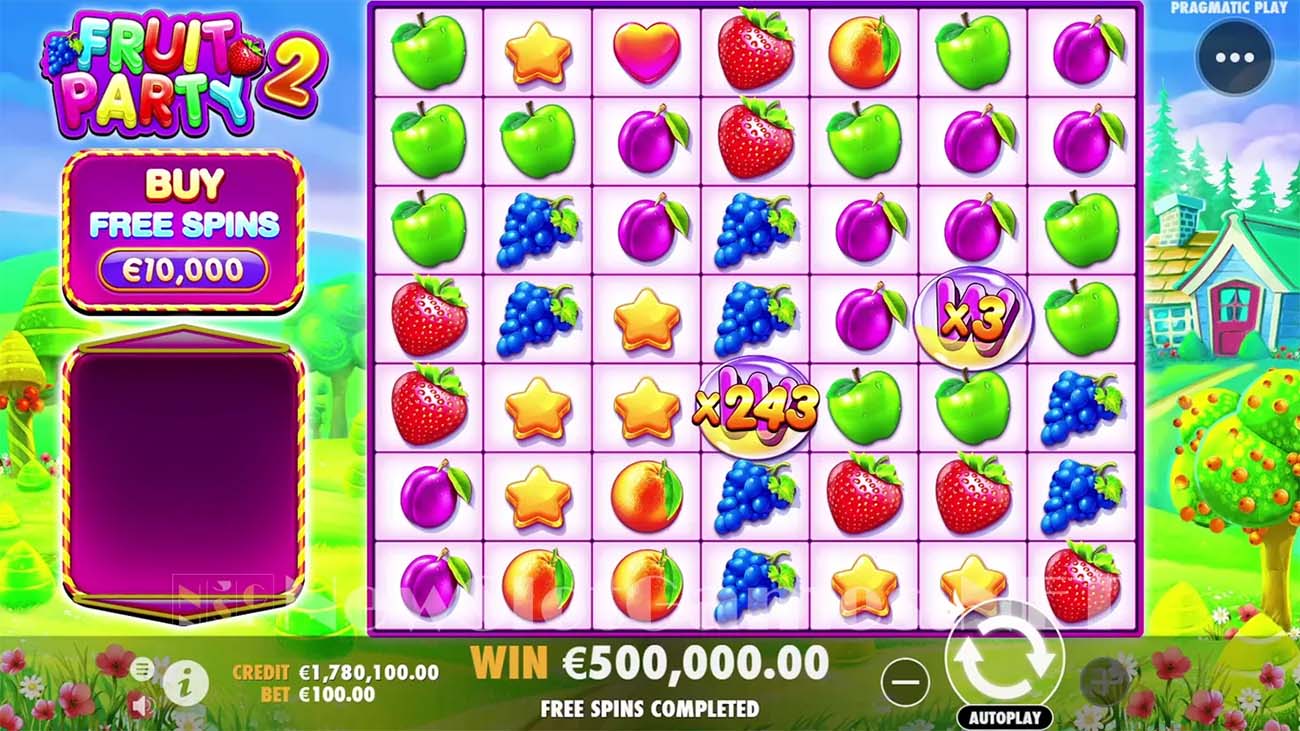 Screenshot of the Fruit Party 2 slot by Pragmatic Play