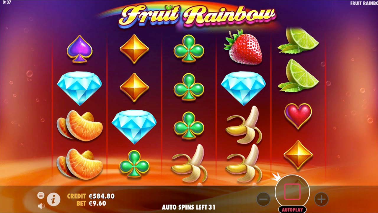 Screenshot of the Fruit Rainbow slot by Pragmatic Play