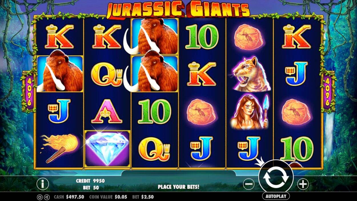 Screenshot of the Jurassic Giants slot by Pragmatic Play