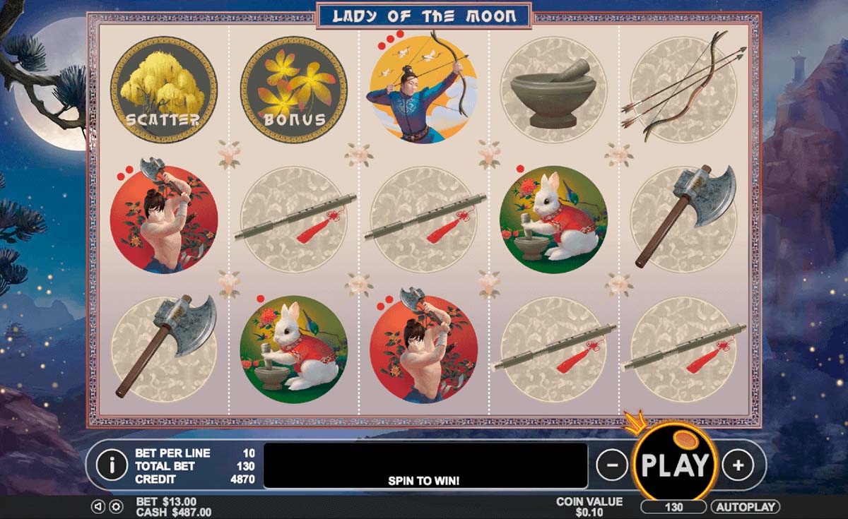 Screenshot of the Lady of the Moon slot by Pragmatic Play