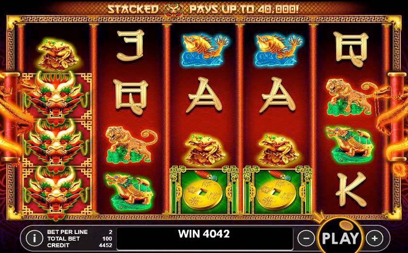 Screenshot of the Lucky Dragons slot by Pragmatic Play