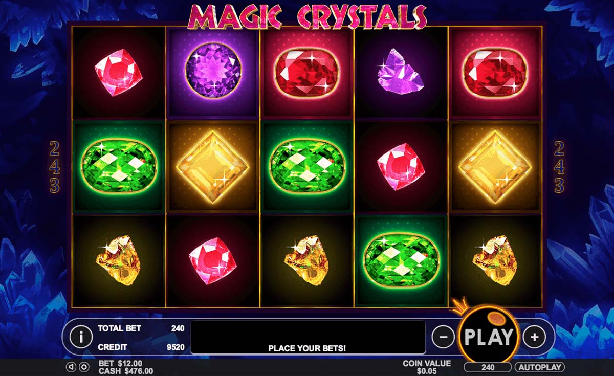Screenshot of the Magic Crystals slot by Pragmatic Play