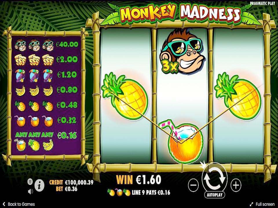 Screenshot of the Monkey Madness slot by Pragmatic Play