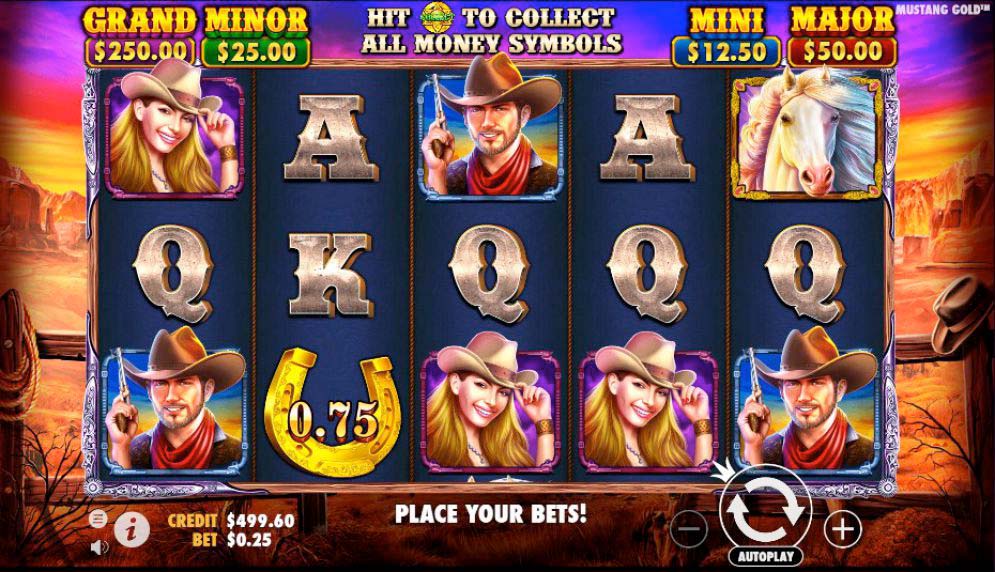 Screenshot of the Mustang Gold slot by Pragmatic Play
