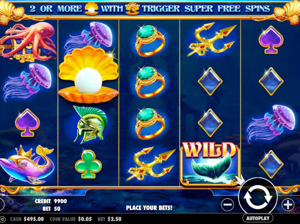 Screenshot of the Queen of Atlantis slot by Pragmatic Play