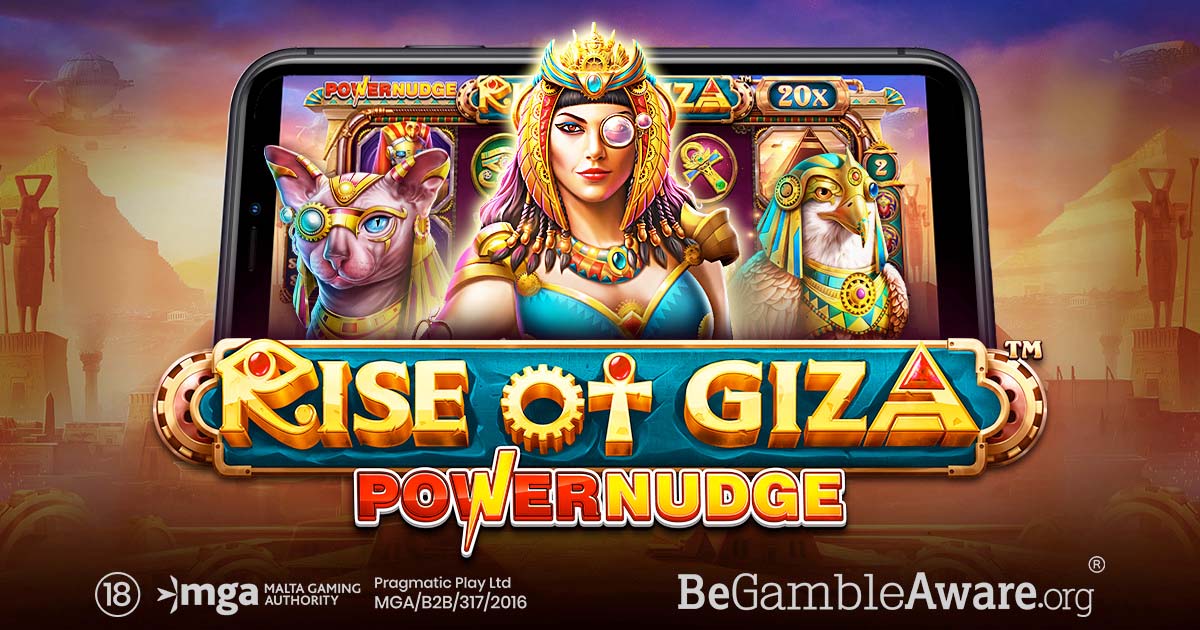 Screenshot of the Rise of Giza PowerNudge slot by Pragmatic Play