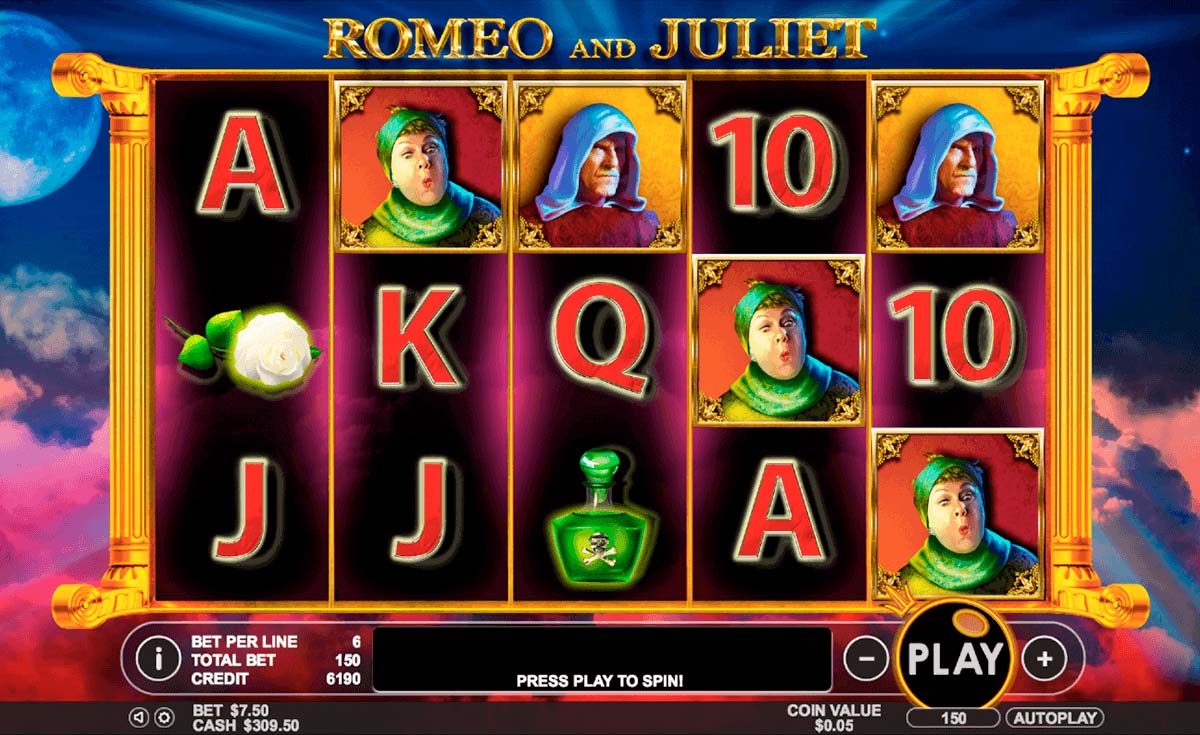 Screenshot of the Romeo and Juliet slot by Pragmatic Play