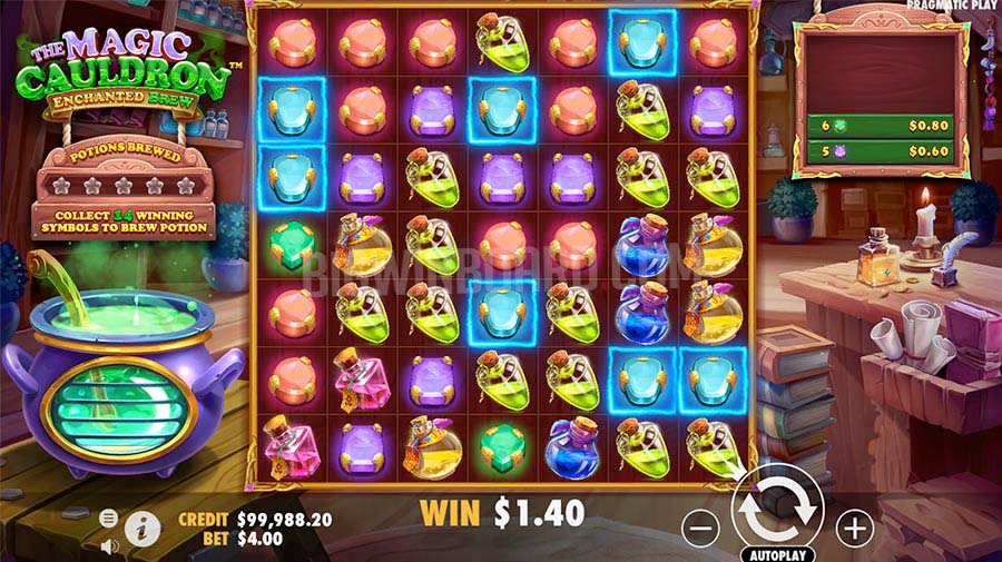 Screenshot of the The Magic Cauldron slot by Pragmatic Play