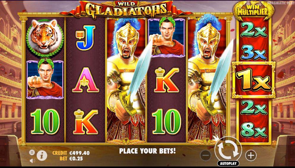 Screenshot of the Wild Gladiators slot by Pragmatic Play
