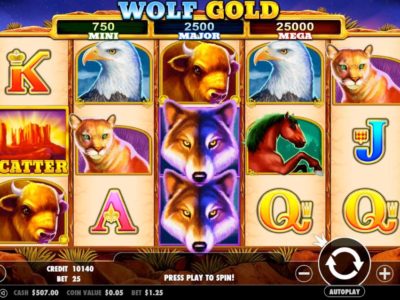 Screenshot of the Wolf Gold slot by Pragmatic Play