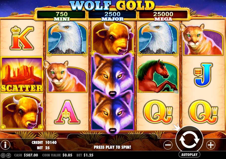 Screenshot of the Wolf Gold slot by Pragmatic Play