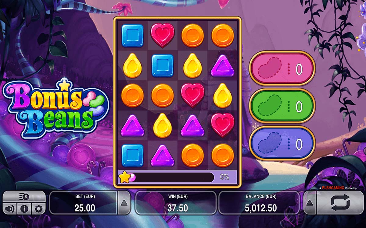 Screenshot of the Bonus Beans slot by Push Gaming