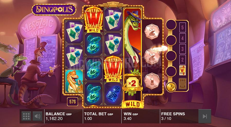 Screenshot of the Dinopolis slot by Push Gaming