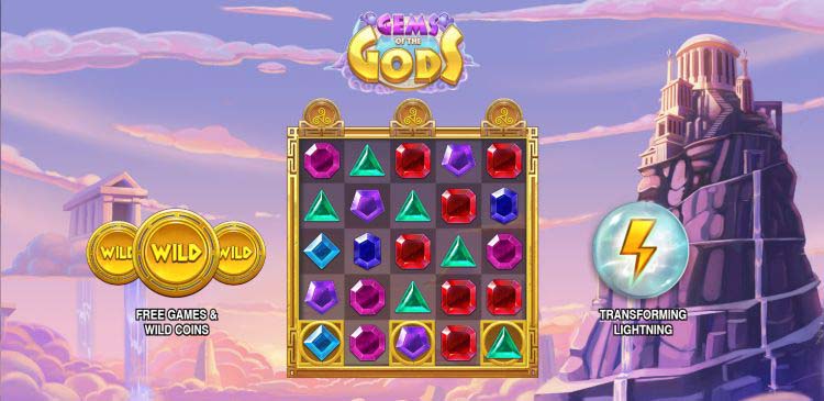 Screenshot of the Gems of the Gods slot by Push Gaming