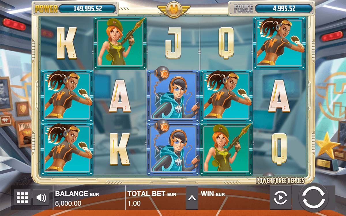 Screenshot of the Power Force Heroes slot by Push Gaming
