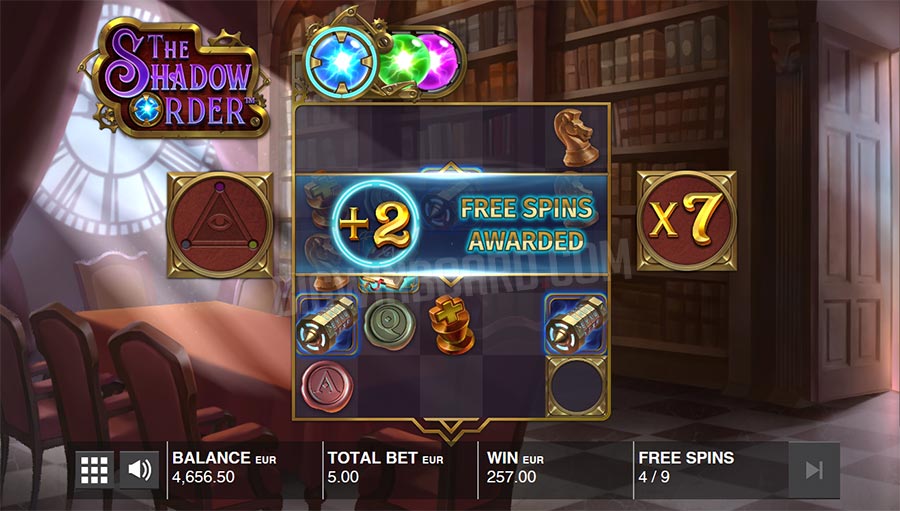 Screenshot of the The Shadow Order slot by Push Gaming