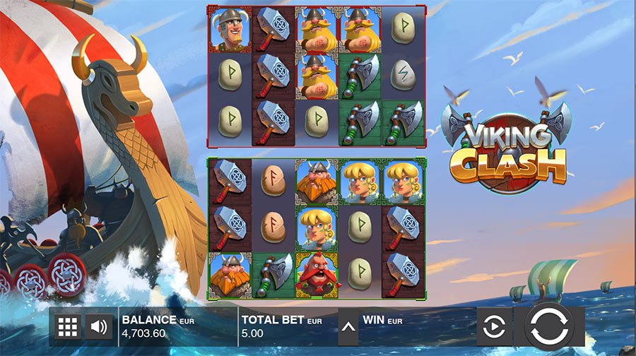 Screenshot of the Viking Clash slot by Push Gaming
