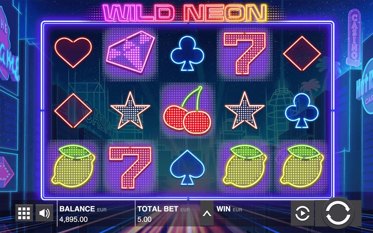 Screenshot of the Wild Neon slot by Push Gaming