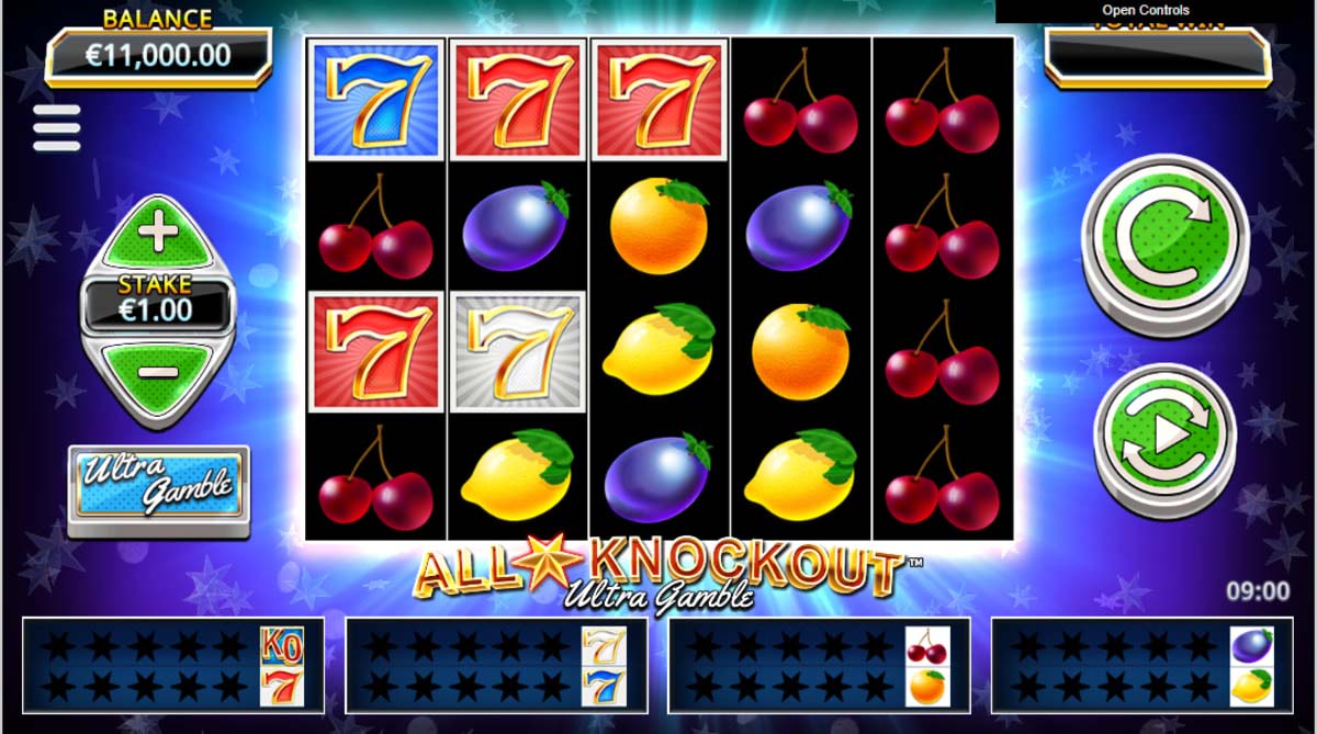 Screenshot of the All Star Knockout Ultra Gamble slot by Yggdrasil Gaming