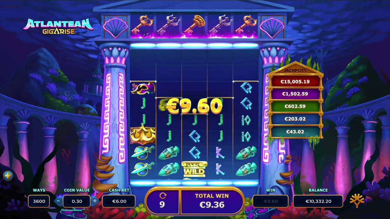 Screenshot of the Atlantean Gigarise slot by Yggdrasil Gaming