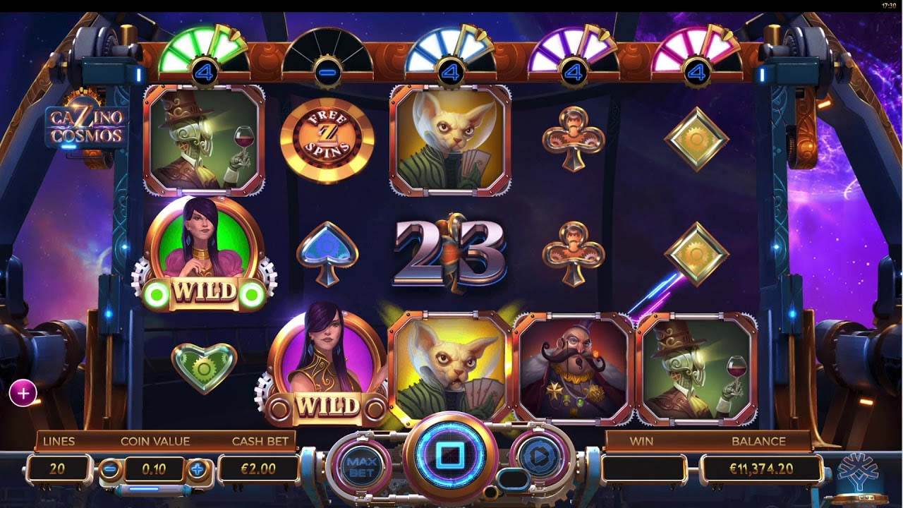 Screenshot of the Cazino Cosmos slot by Yggdrasil Gaming