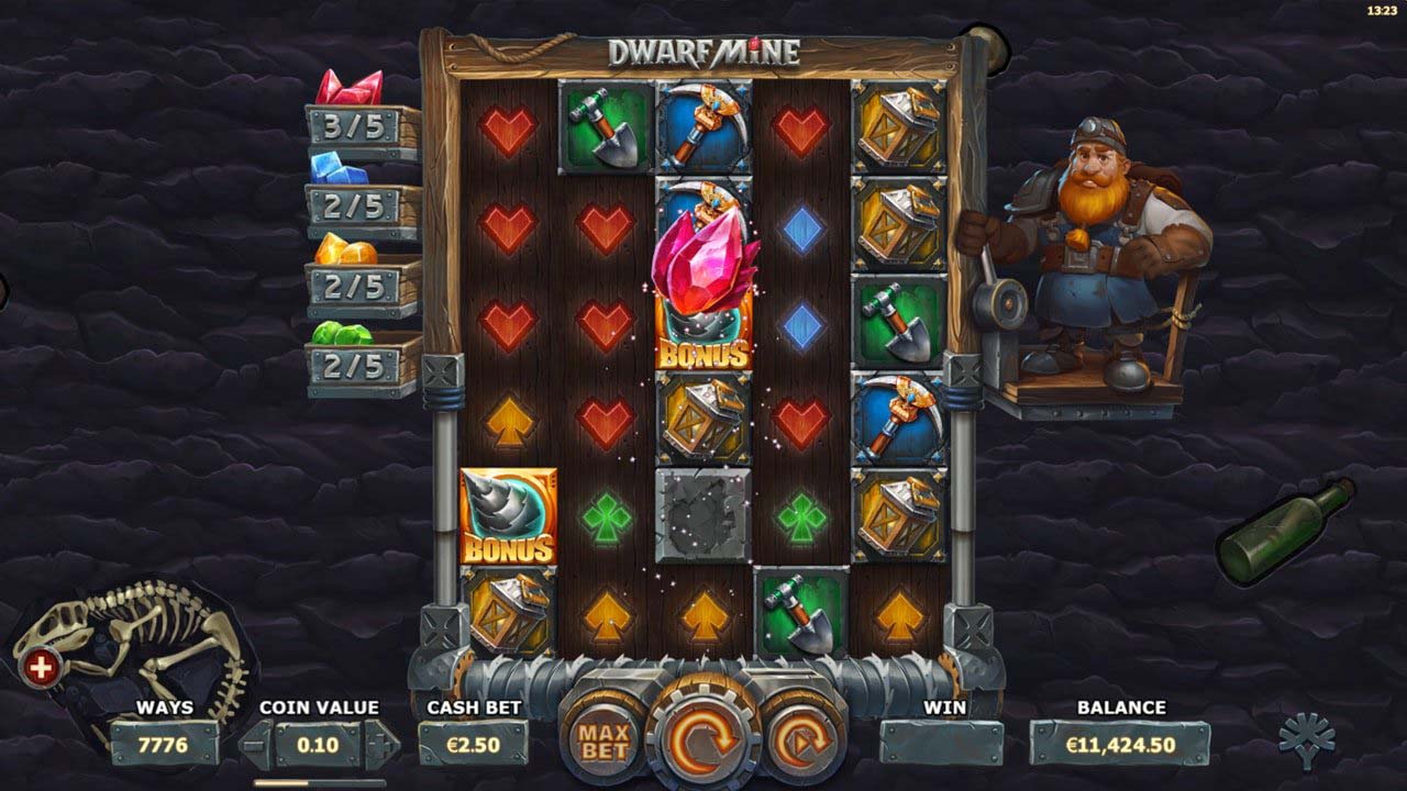 Screenshot of the Dwarf Mine slot by Yggdrasil Gaming