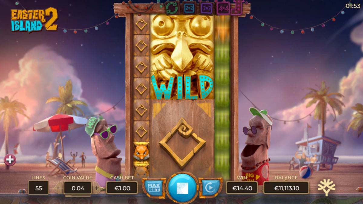 Screenshot of the Easter Island 2 slot by Yggdrasil Gaming