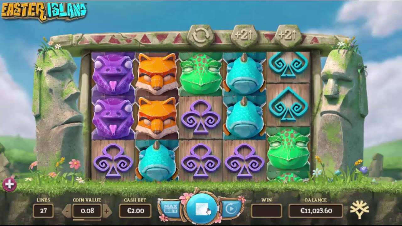 Screenshot of the Easter Island slot by Yggdrasil Gaming