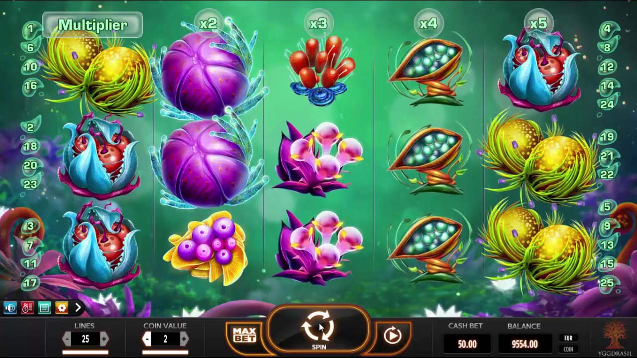 Screenshot of the Fruitoids slot by Yggdrasil Gaming
