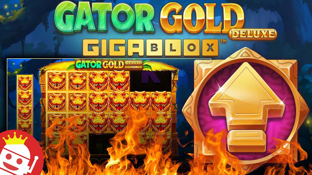 Screenshot of the Gator Gold Gigablox slot by Yggdrasil Gaming