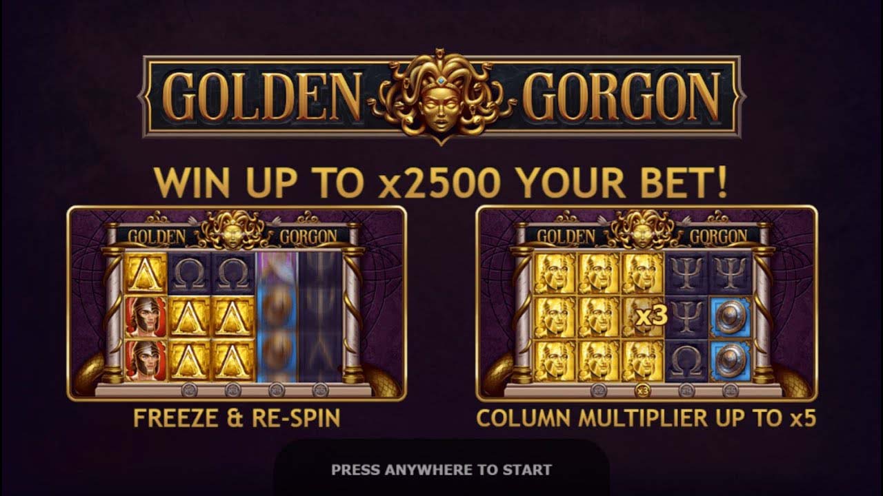 Screenshot of the Golden Gorgon slot by Yggdrasil Gaming