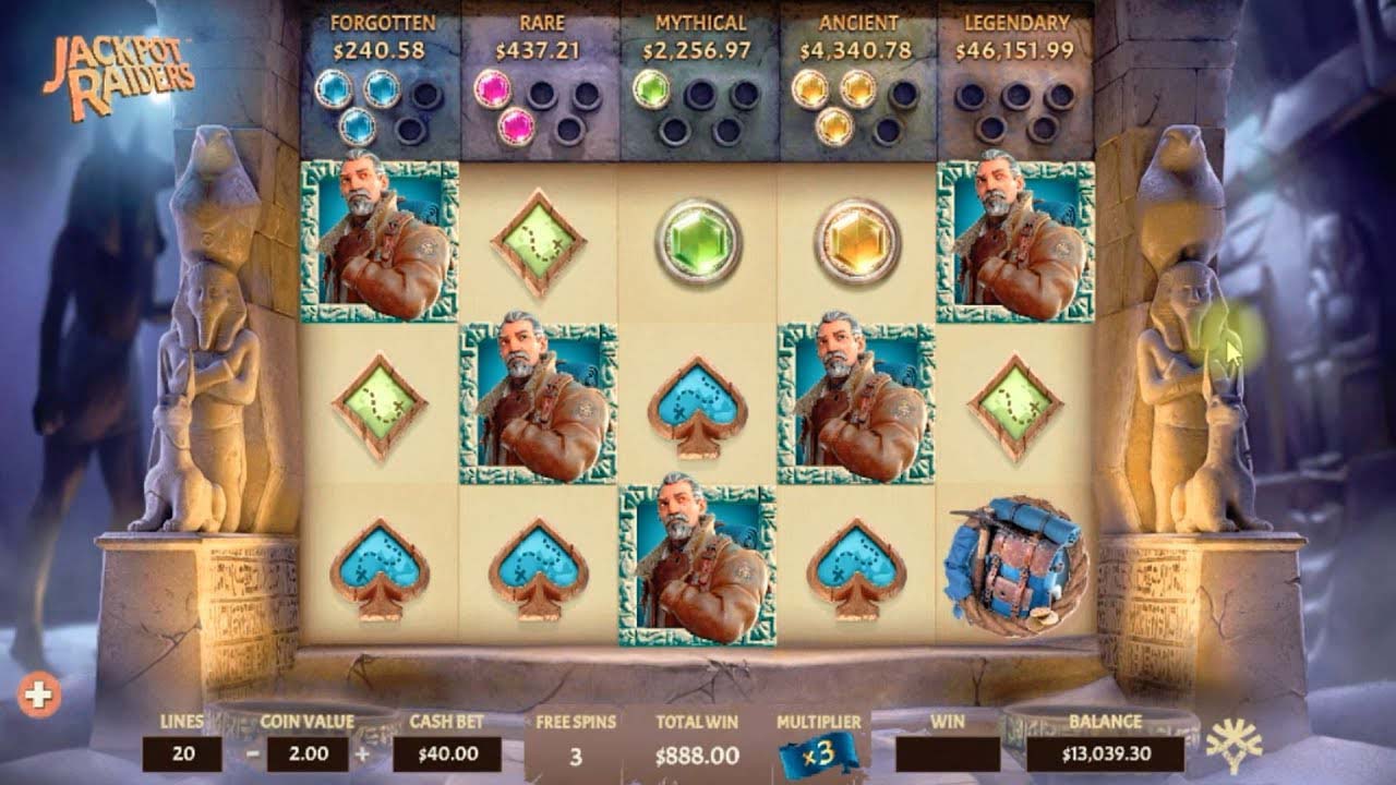 Screenshot of the Jackpot Raiders slot by Yggdrasil Gaming