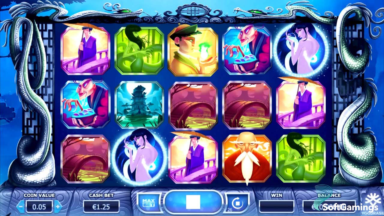 Screenshot of the Legend of the White Snake Lady slot by Yggdrasil Gaming