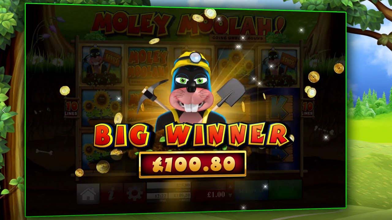 Screenshot of the Moley Moolah slot by Yggdrasil Gaming