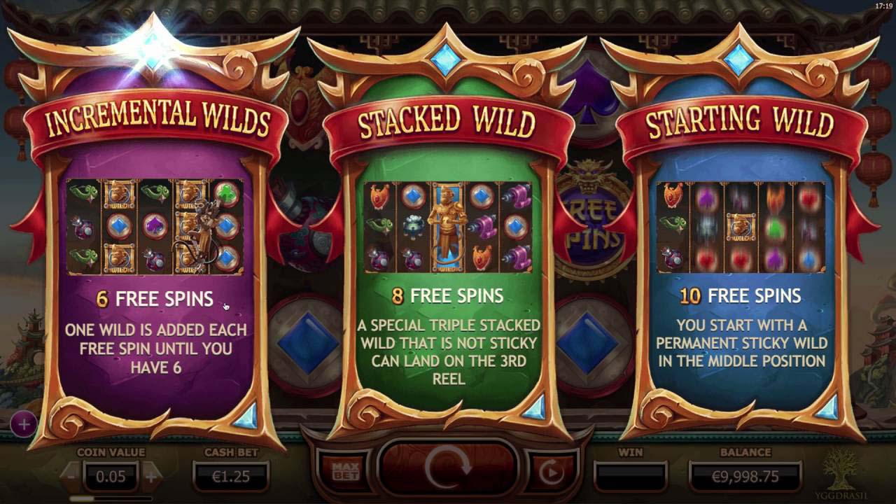 Screenshot of the Monkey King slot by Yggdrasil Gaming
