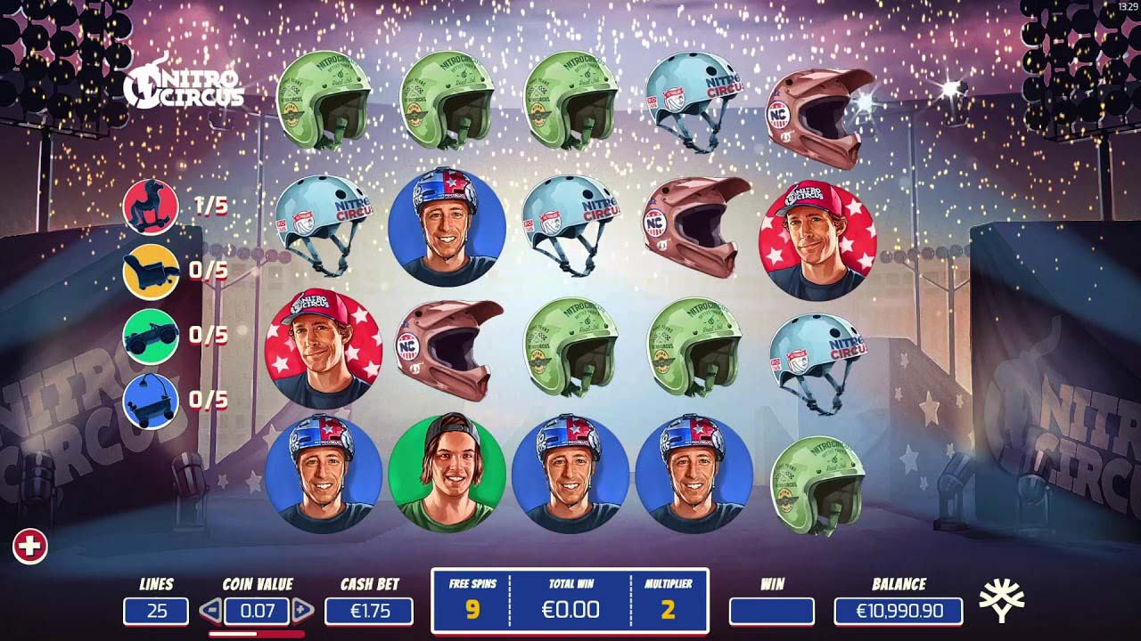 Screenshot of the Nitro Circus slot by Yggdrasil Gaming