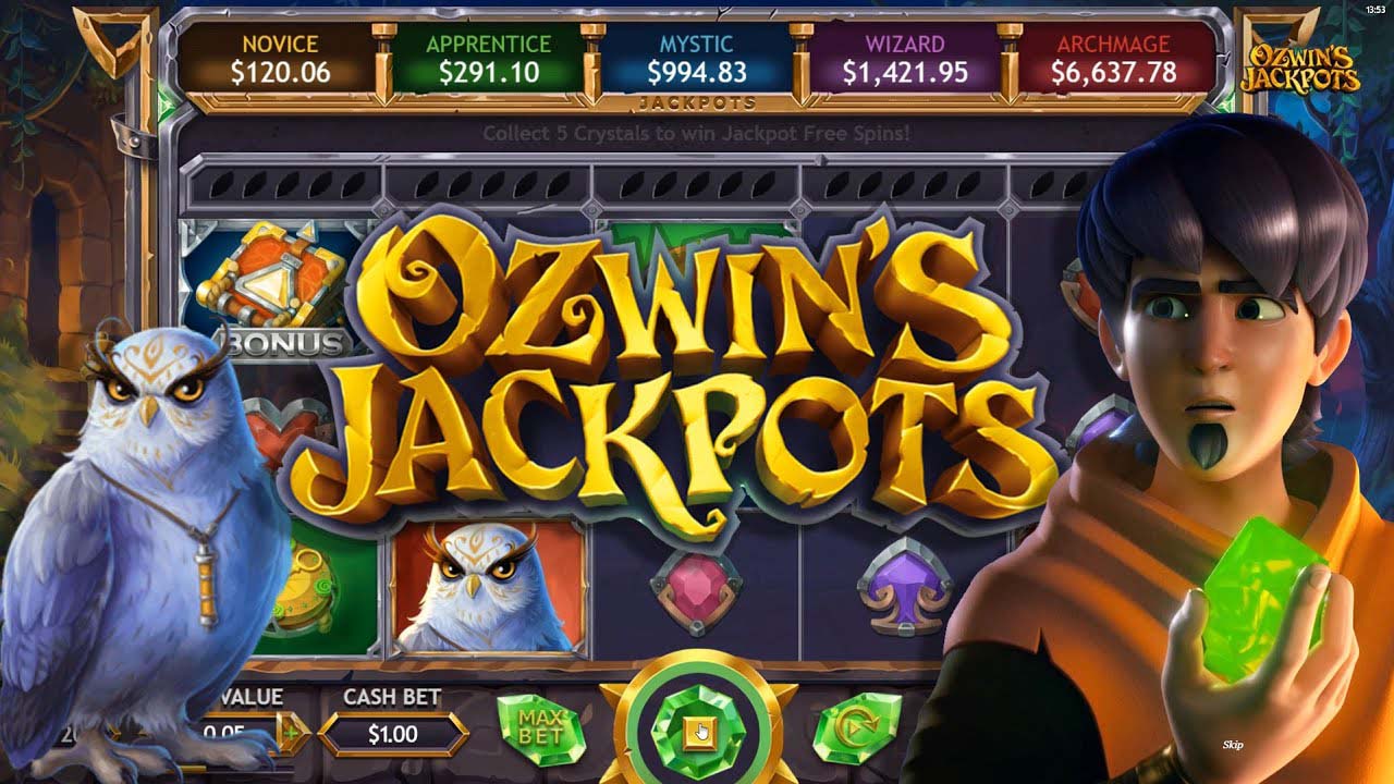 Screenshot of the Ozwins Jackpots slot by Yggdrasil Gaming