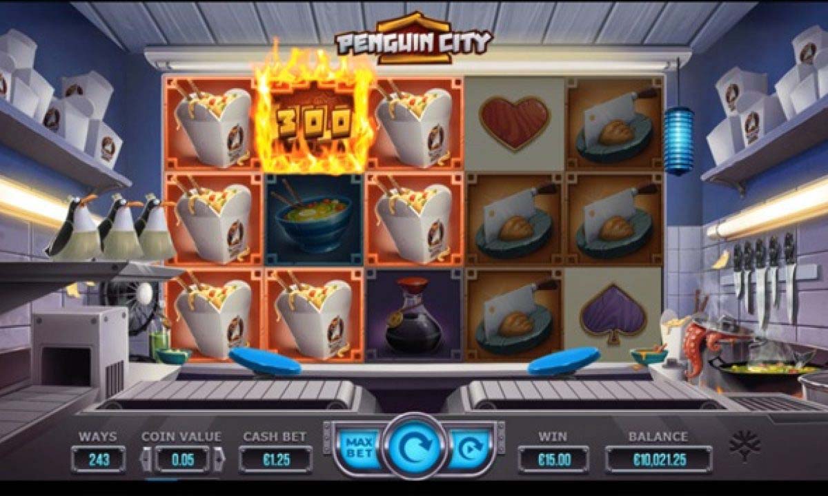 Screenshot of the Penguin City slot by Yggdrasil Gaming