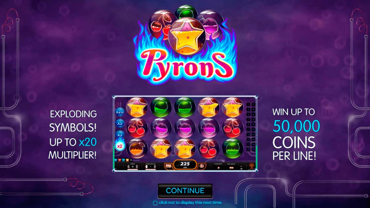 Screenshot of the Pyrons slot by Yggdrasil Gaming